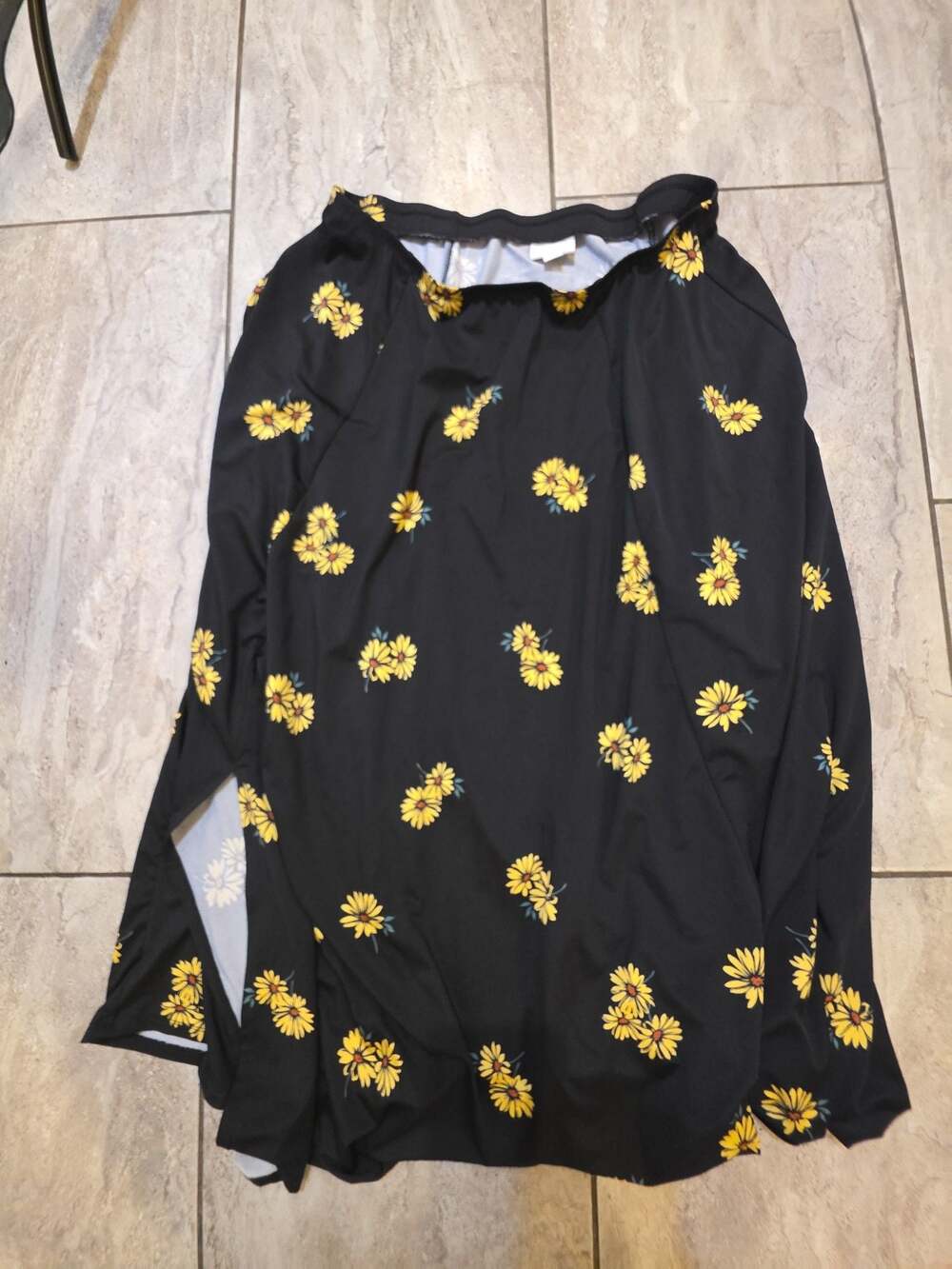 Lularoe Sunflower Print Skirt with Knee-High Slit